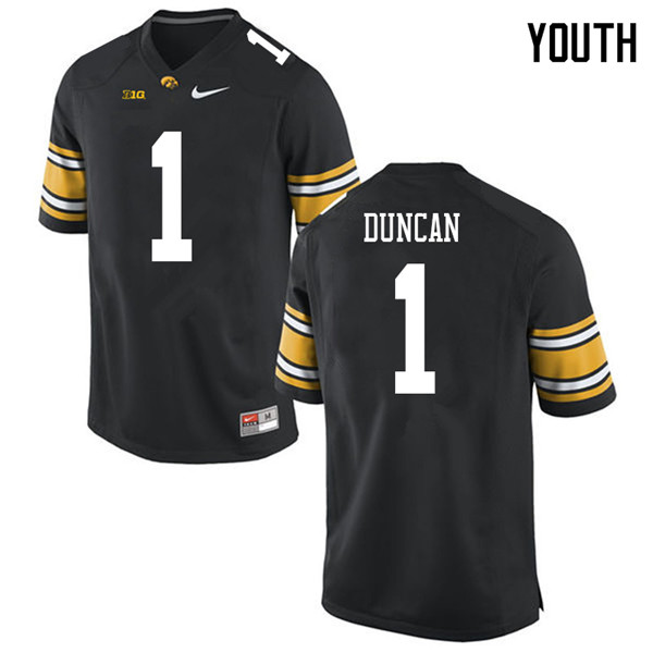 Youth #1 Keith Duncan Iowa Hawkeyes College Football Jerseys Sale-Black